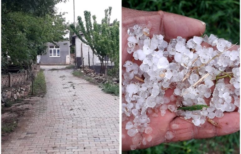 Çemişgezek’te yağmur ve dolu etkili oldu