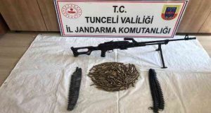 Tunceli’ de 1 bixi makineli tüfek ve mühimmatı ele geçirildi