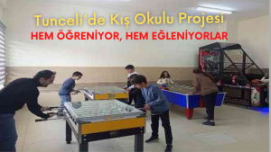 Tunceli’de öğrenciler, Kış Okulu’nda hem öğreniyor, hem eğleniyorlar