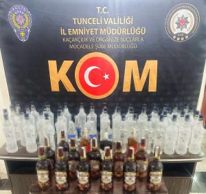 Tunceli’de çok miktarda kaçak içki ele geçirildi