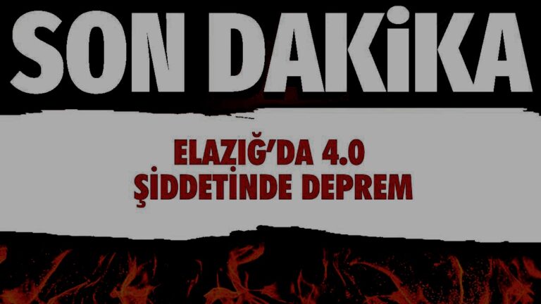 Elazığ’da 4.0 büyüklüğünde deprem