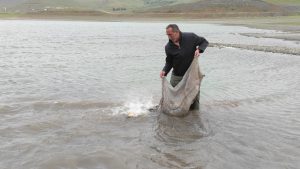 Keban baraj gölünde 2 bin 500 metre ağ ve 500 kilo balık ele geçirildi