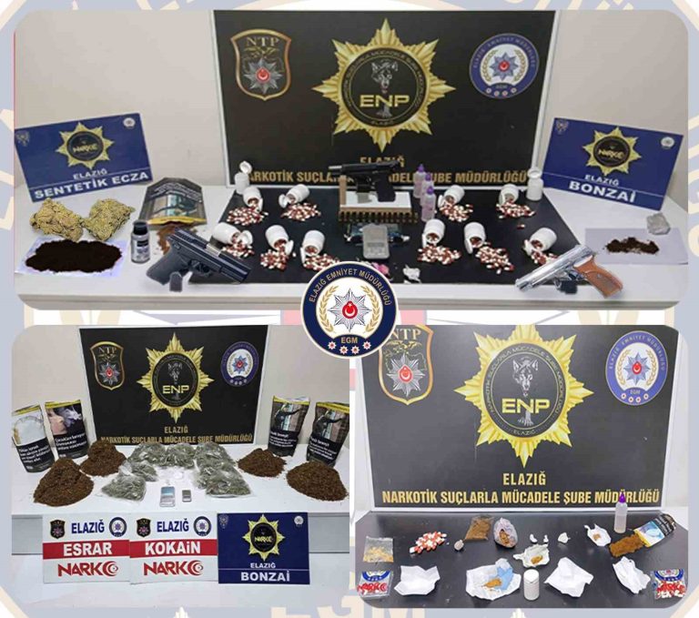 Elazığ’da uyuşturucu operasyonu: 19 tutuklama