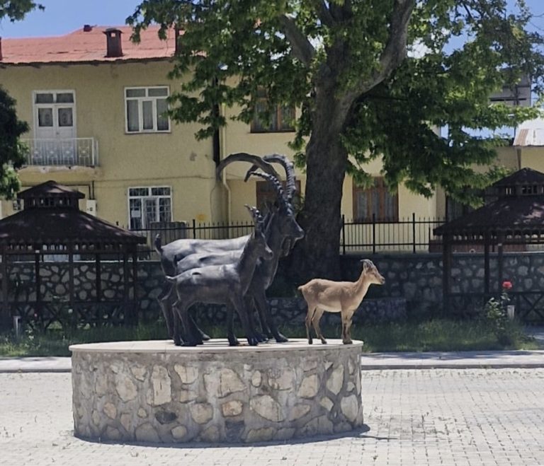 Çemişgezek’te tebessüm ettiren an: Gerçeği ve heykeli aynı karede