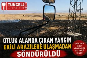 Tunceli’de otluk yangını ekili arazilere ulaşmadan söndürüldü